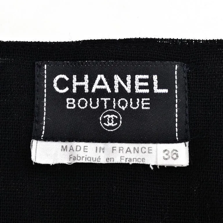 1994 Chanel Vintage Halter Dress Asymmetrical Hemline Camellia Bolero Jacket 36