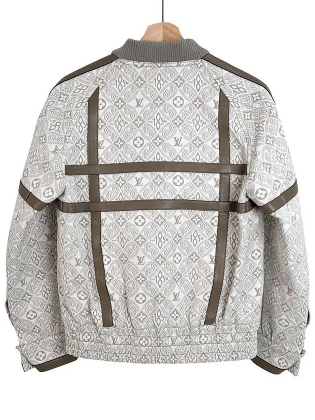 36 LV Women s Monogram 1854 Leather Bomber Varsity Jacket
