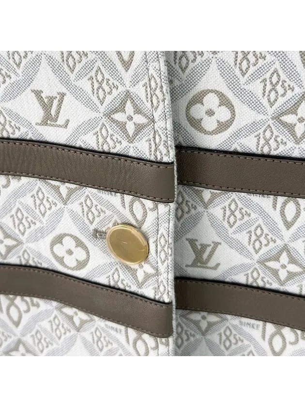 36 LV Women s Monogram 1854 Leather Bomber Varsity Jacket