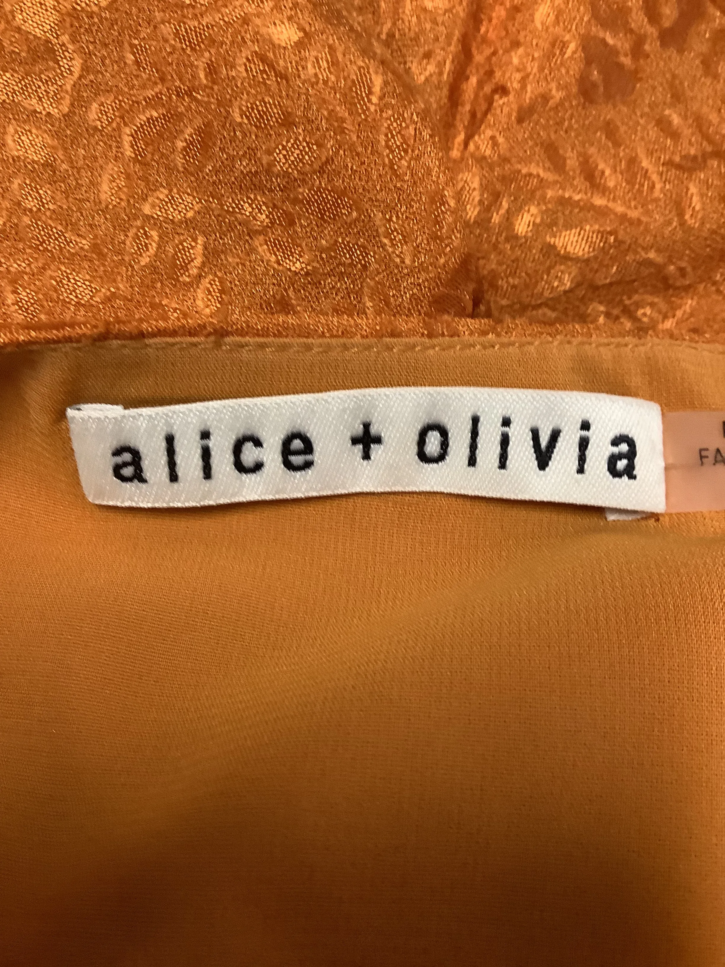 Alice   Olivia Dress Orange Sleeveless Cowl Neck Long Size: 6