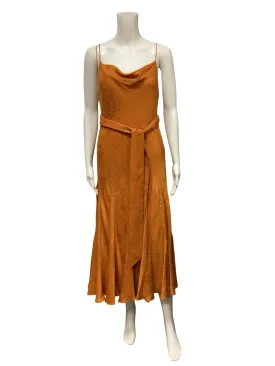 Alice   Olivia Dress Orange Sleeveless Cowl Neck Long Size: 6
