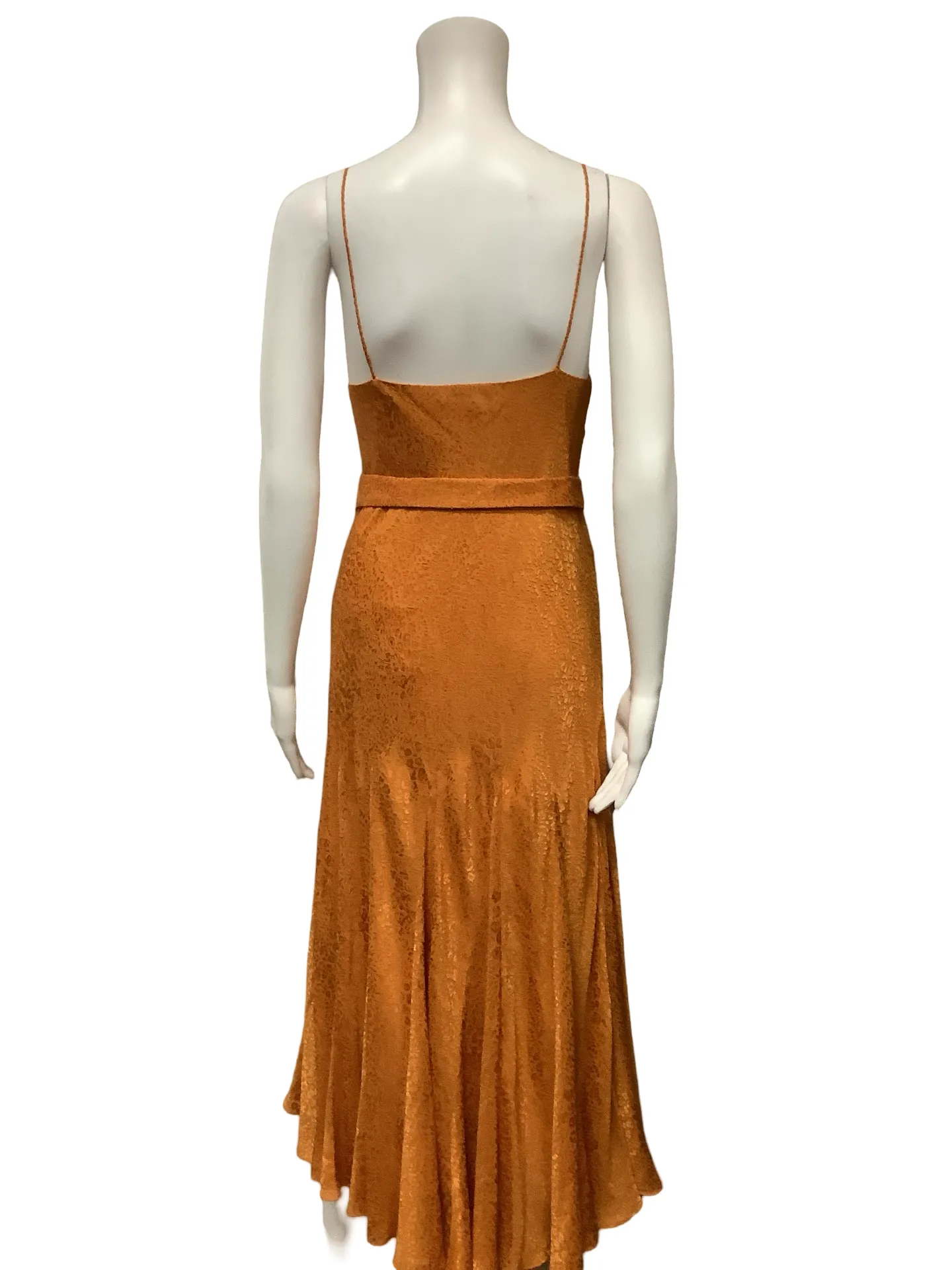 Alice   Olivia Dress Orange Sleeveless Cowl Neck Long Size: 6