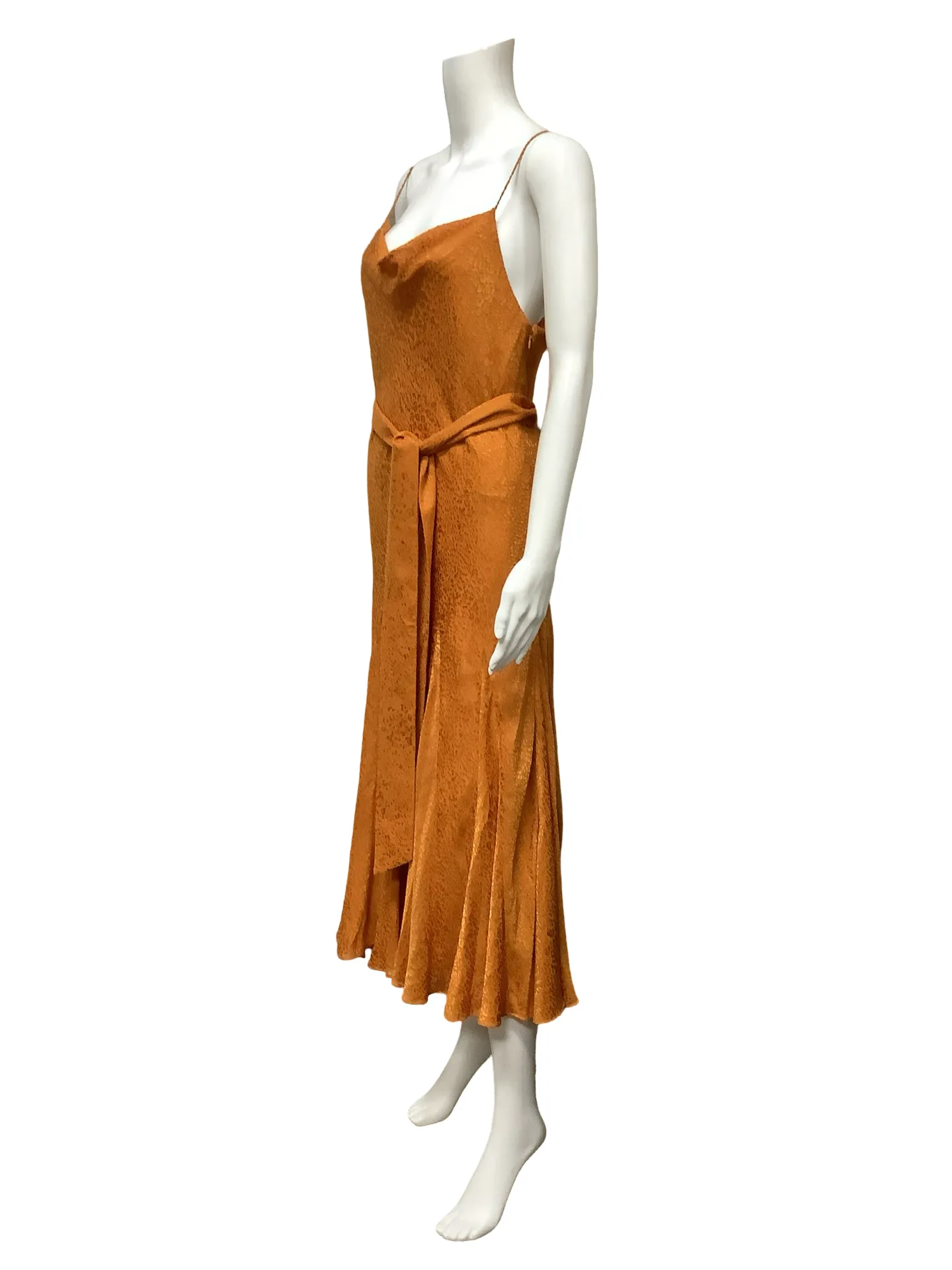 Alice   Olivia Dress Orange Sleeveless Cowl Neck Long Size: 6