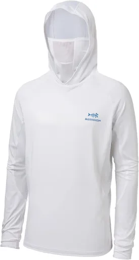 BASSDASH UPF 50  Men??s Long Sleeve Fishing Shirt with Mask UV Neck Gaiter Hoodie
