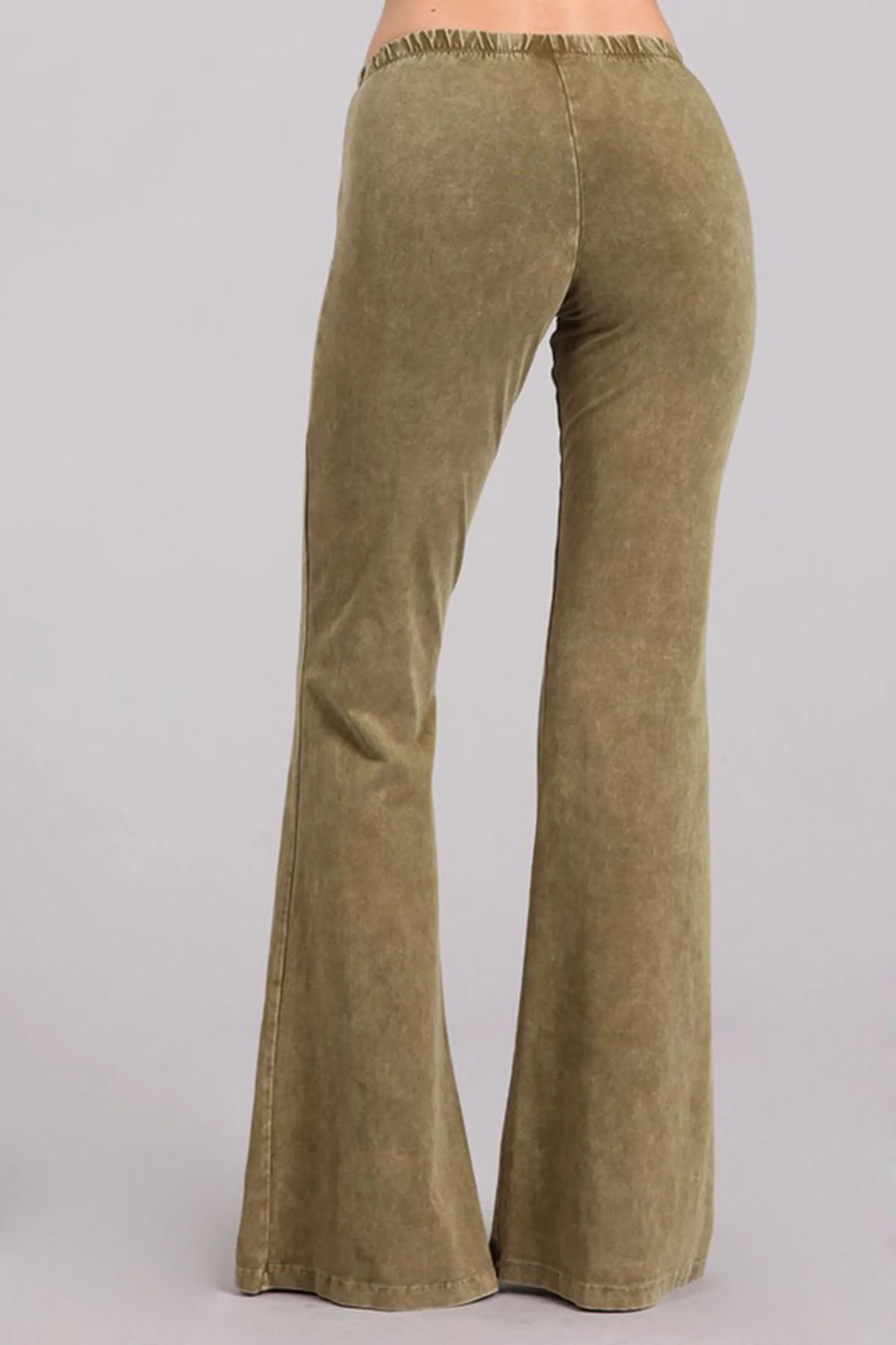 Bell Bottoms Yoga Pants Denim Colored Pale Olive