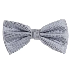 Blue-Gray Pin Dot Pre-Tied Bow Tie Set with Matching Pocket Square