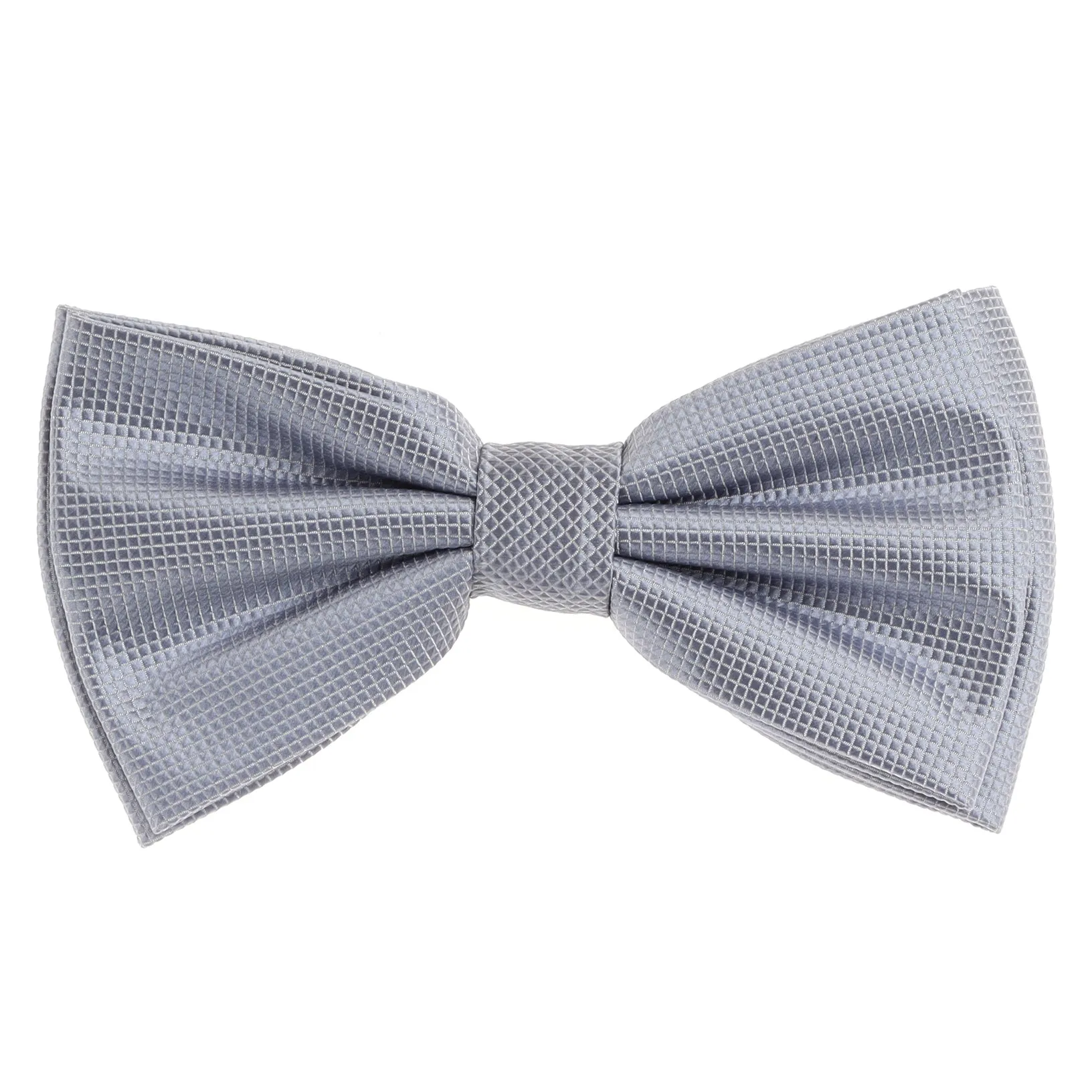 Blue-Gray Pin Dot Pre-Tied Bow Tie Set with Matching Pocket Square