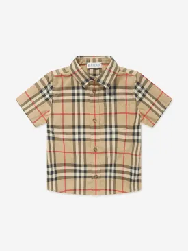 Burberry Baby Boys Check Mini Owen Shirt in Beige
