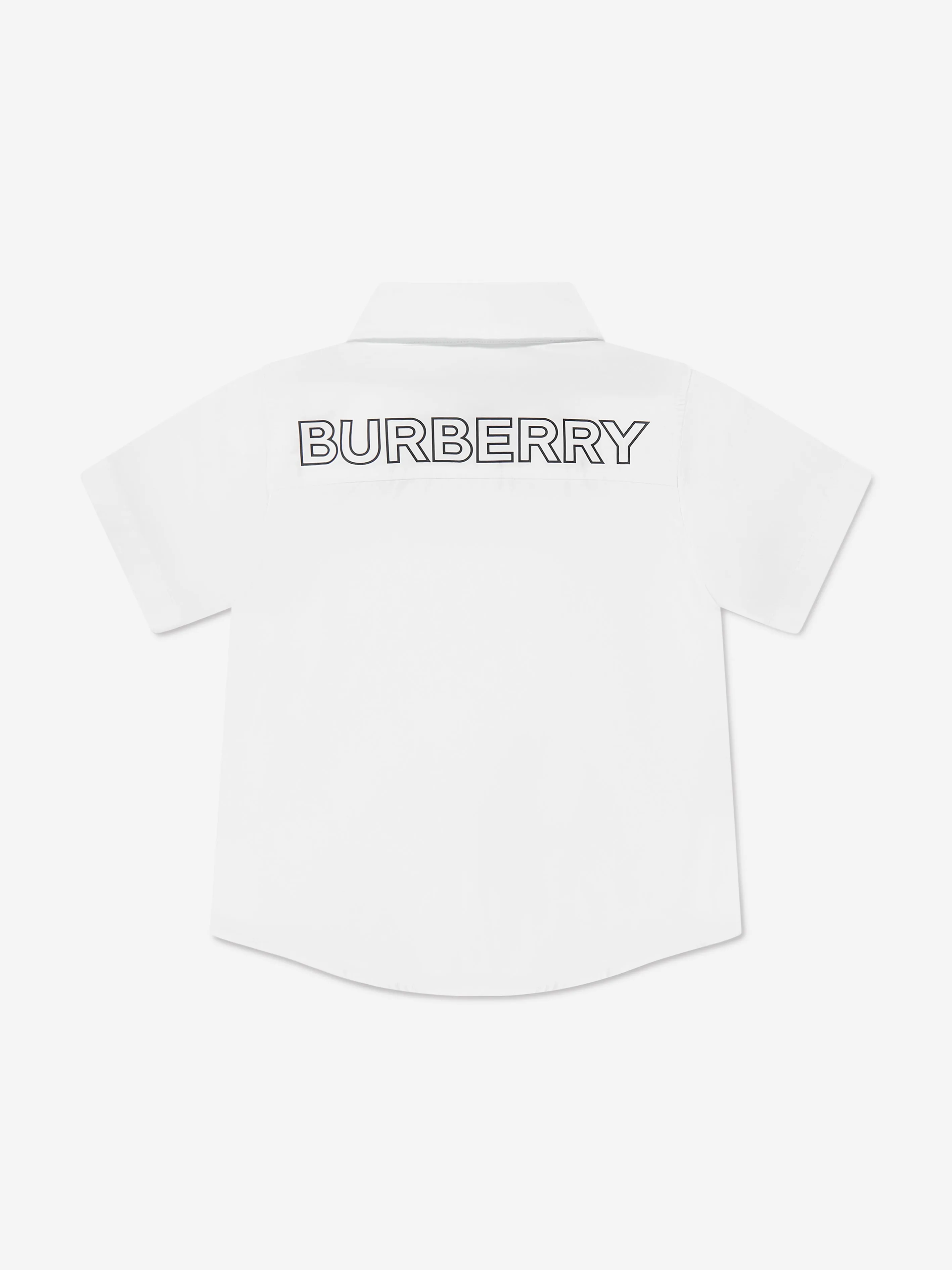Burberry Boys Short Sleeve Owen Shirt In White