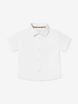 Burberry Boys Short Sleeve Owen Shirt In White