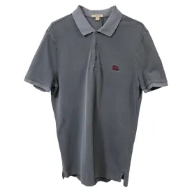Burberry Brit Collar Short Sleeve Polo Shirt in Grey Cotton