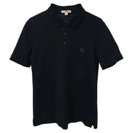 Burberry EKD Logo Polo Shirt in Navy Blue Cotton