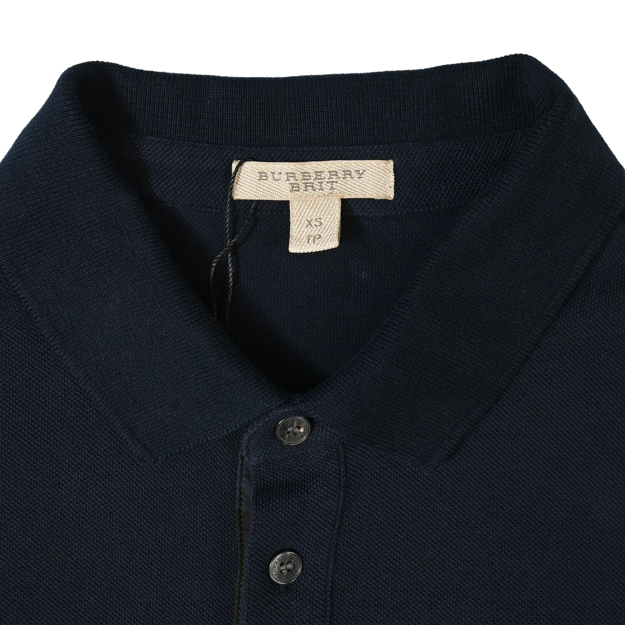 Burberry EKD Logo Polo Shirt in Navy Blue Cotton