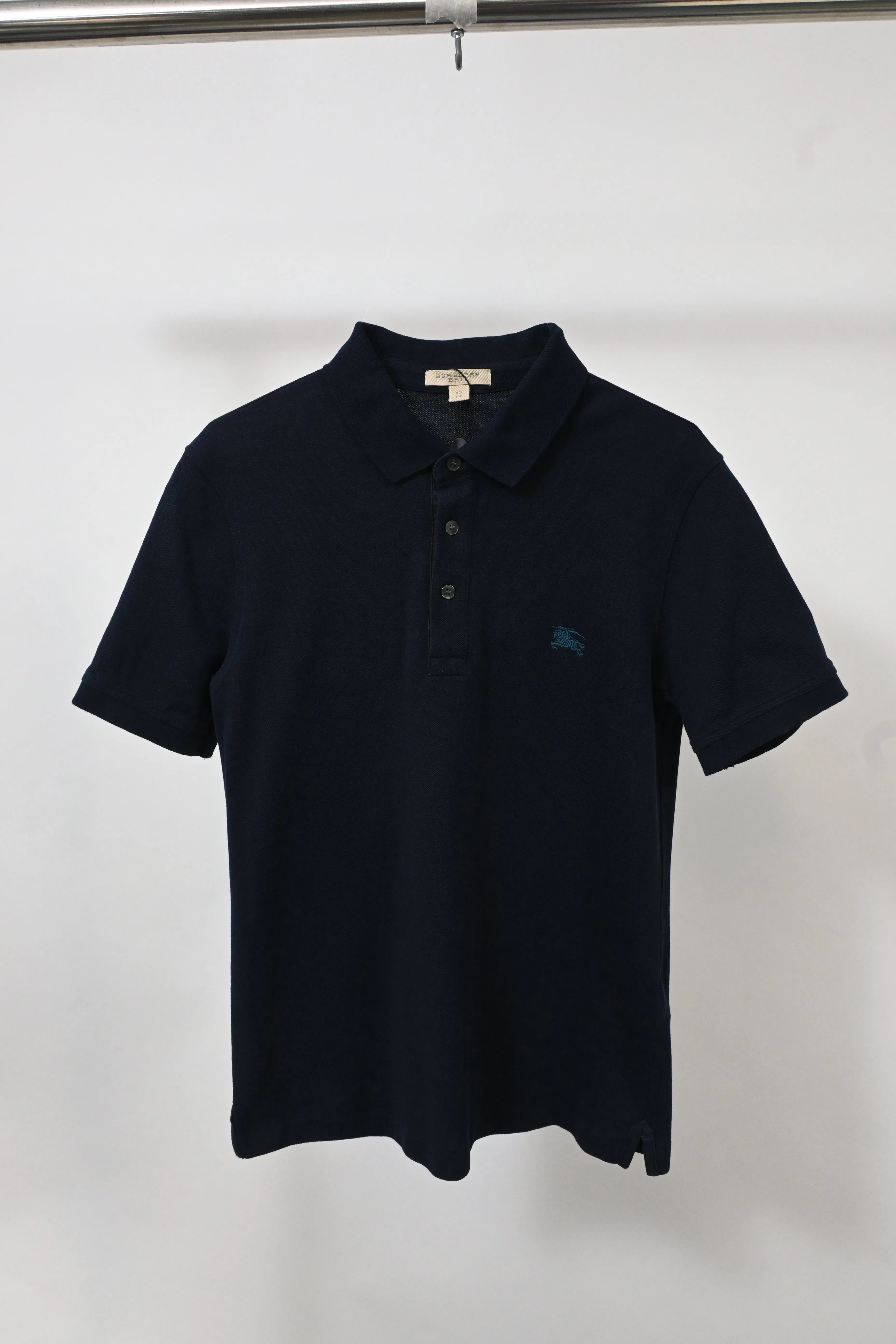 Burberry EKD Logo Polo Shirt in Navy Blue Cotton