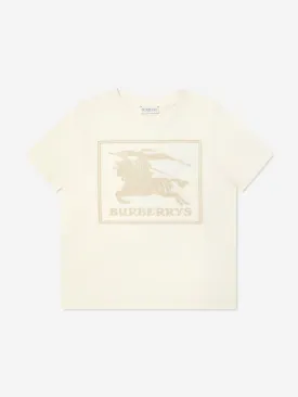 Burberry Kids Box Logo Cedar T-Shirt in Ivory