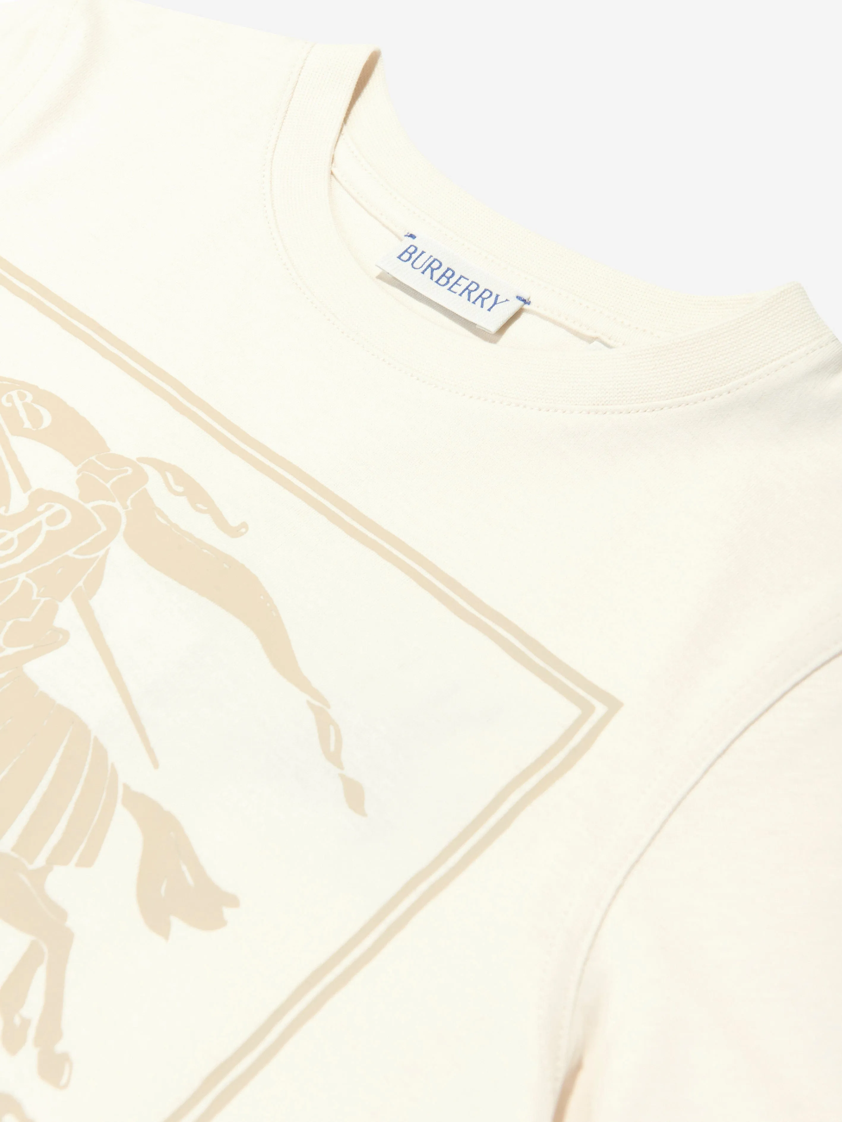 Burberry Kids Box Logo Cedar T-Shirt in Ivory
