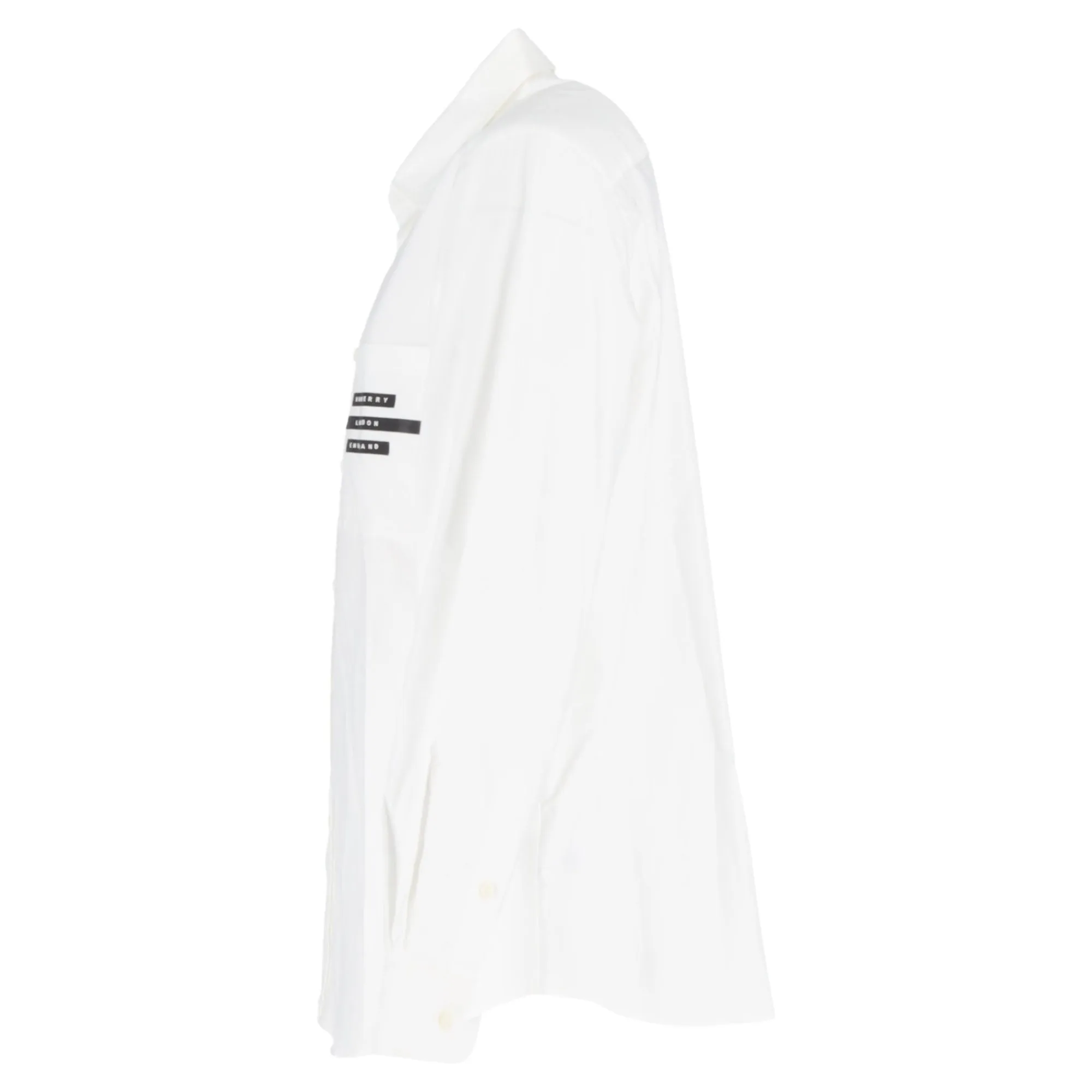 Burberry Logo Print Lone Sleeve Shirt in White Cotton
