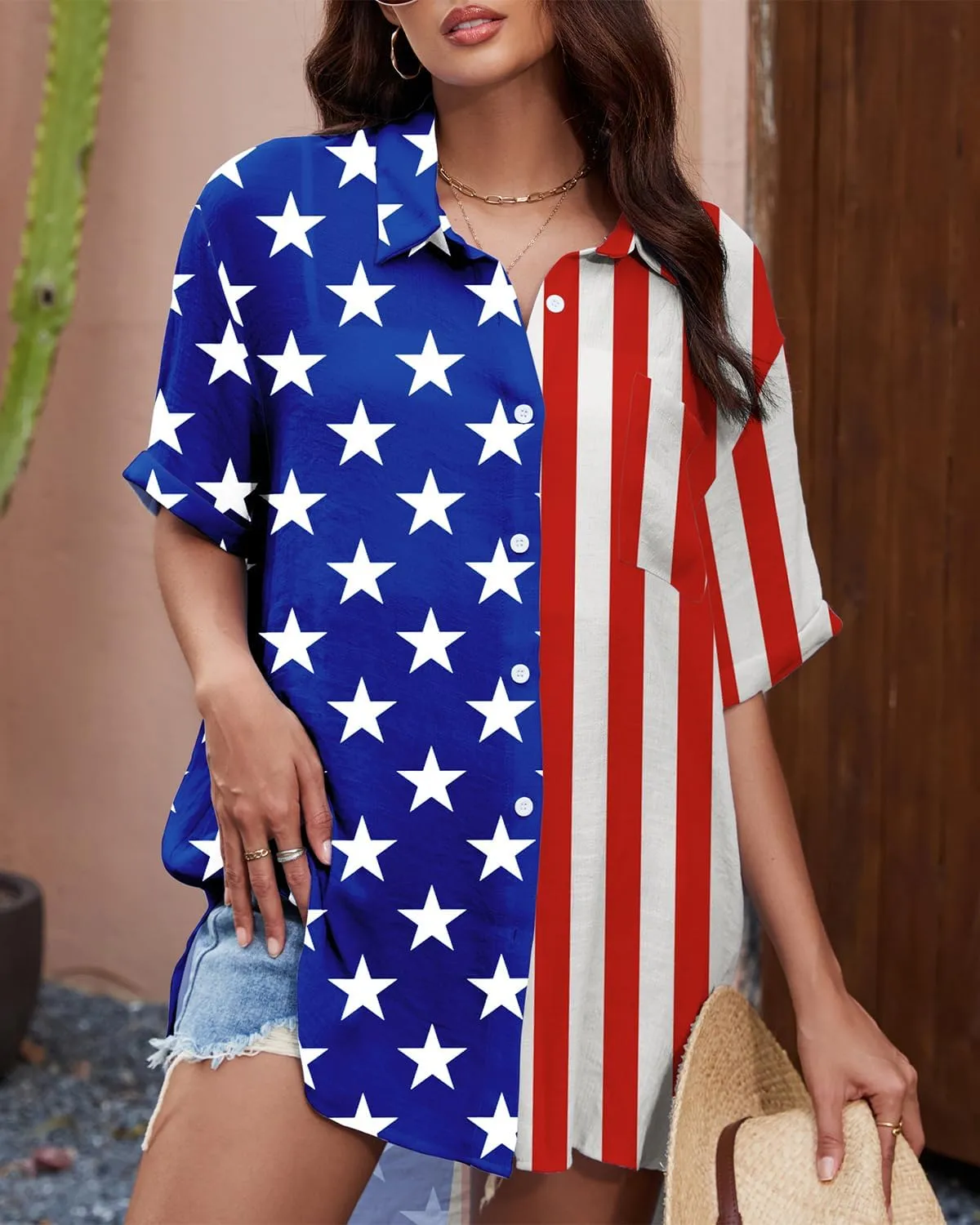 Century Star Womens Button Down Shirt Vacation Outfits Short Sleeve Shirt Dress Oversize Collared Swimsuit Coverup Blouses