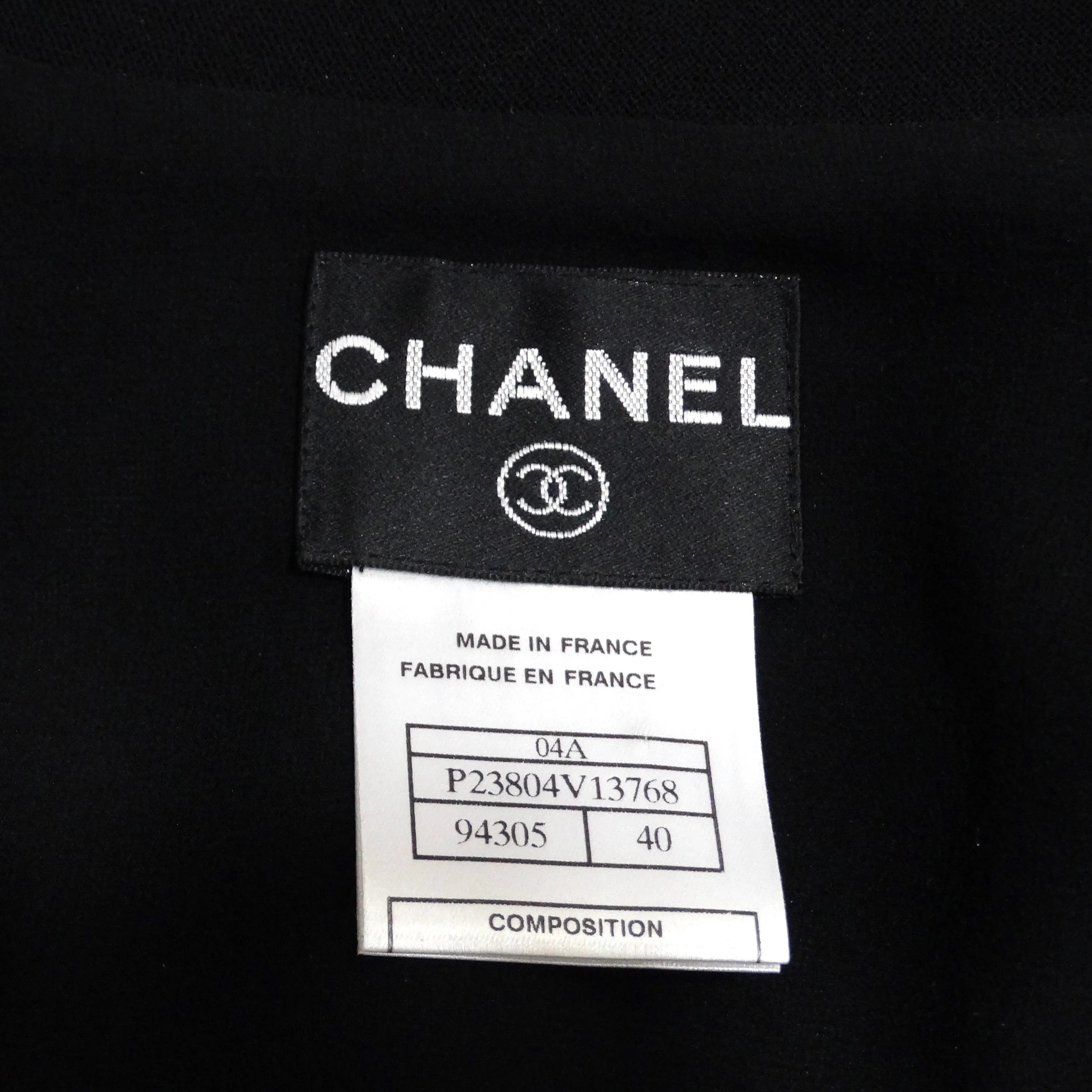 Chanel 2004 Black Button Up Collared Dress and Belt