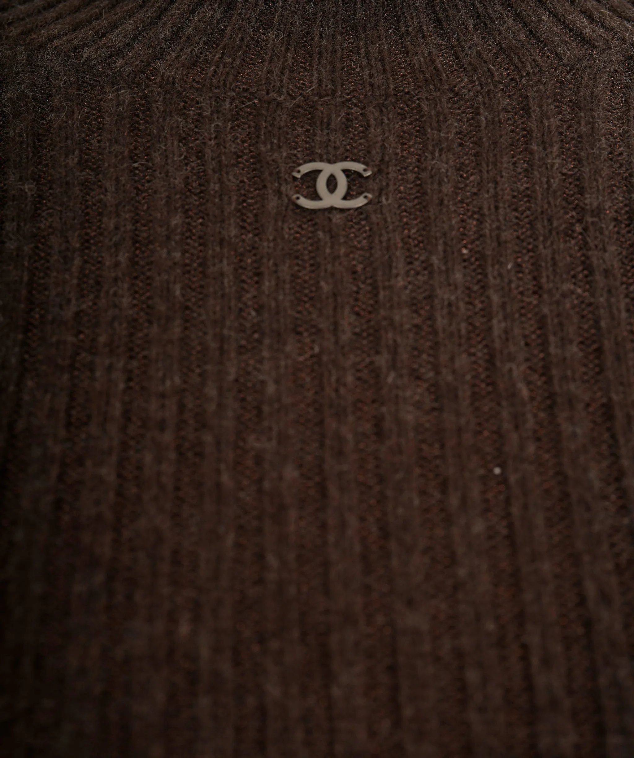 Chanel Brown Knit CC Dress ALC1688