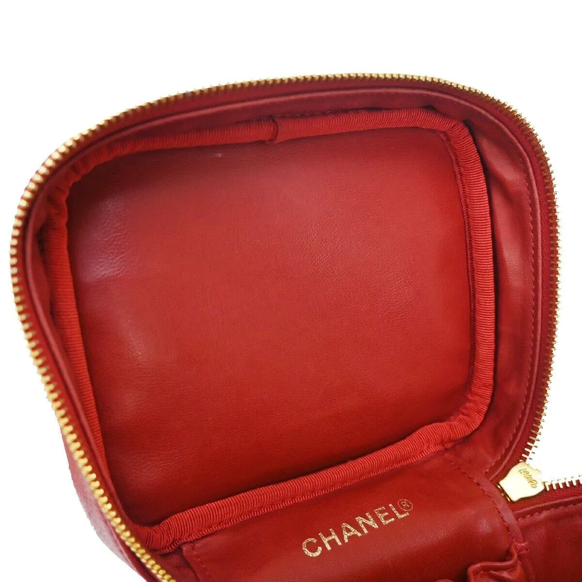 Chanel Cc Vanity Cosmetic Hand Bag