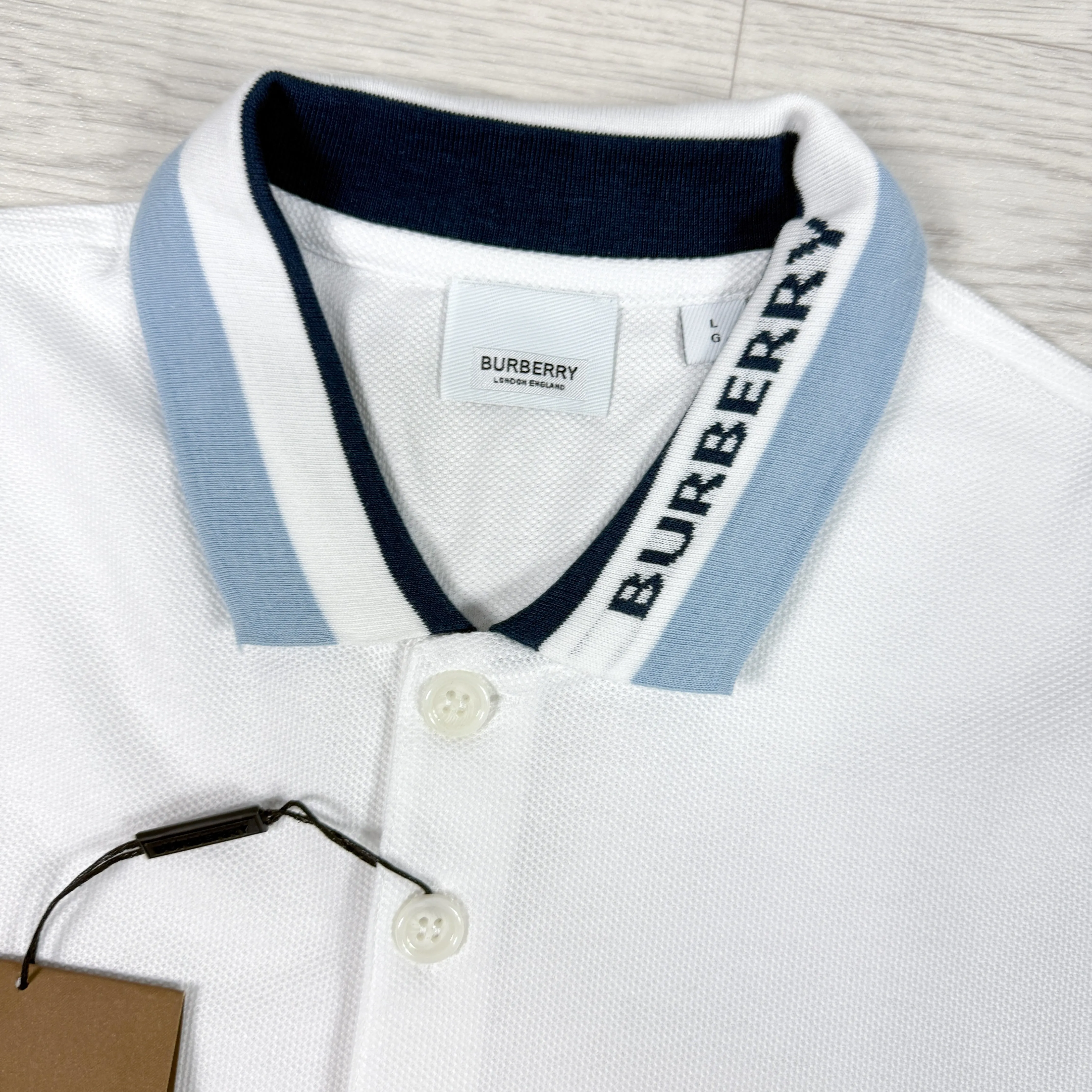 Collar Logo Polo White