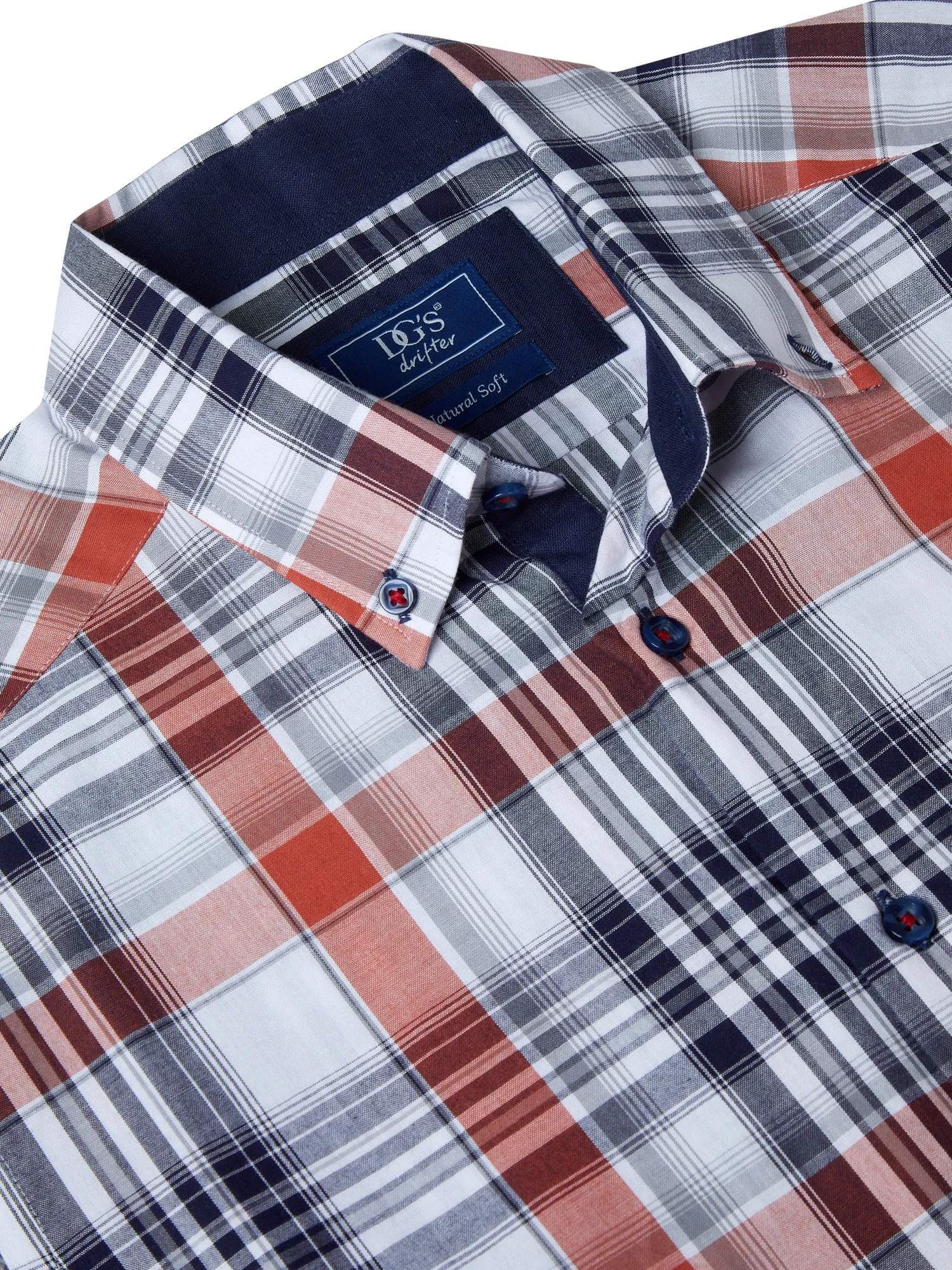 Daniel Grahame Checkered Short Sleeve Casual Shirt - Rust