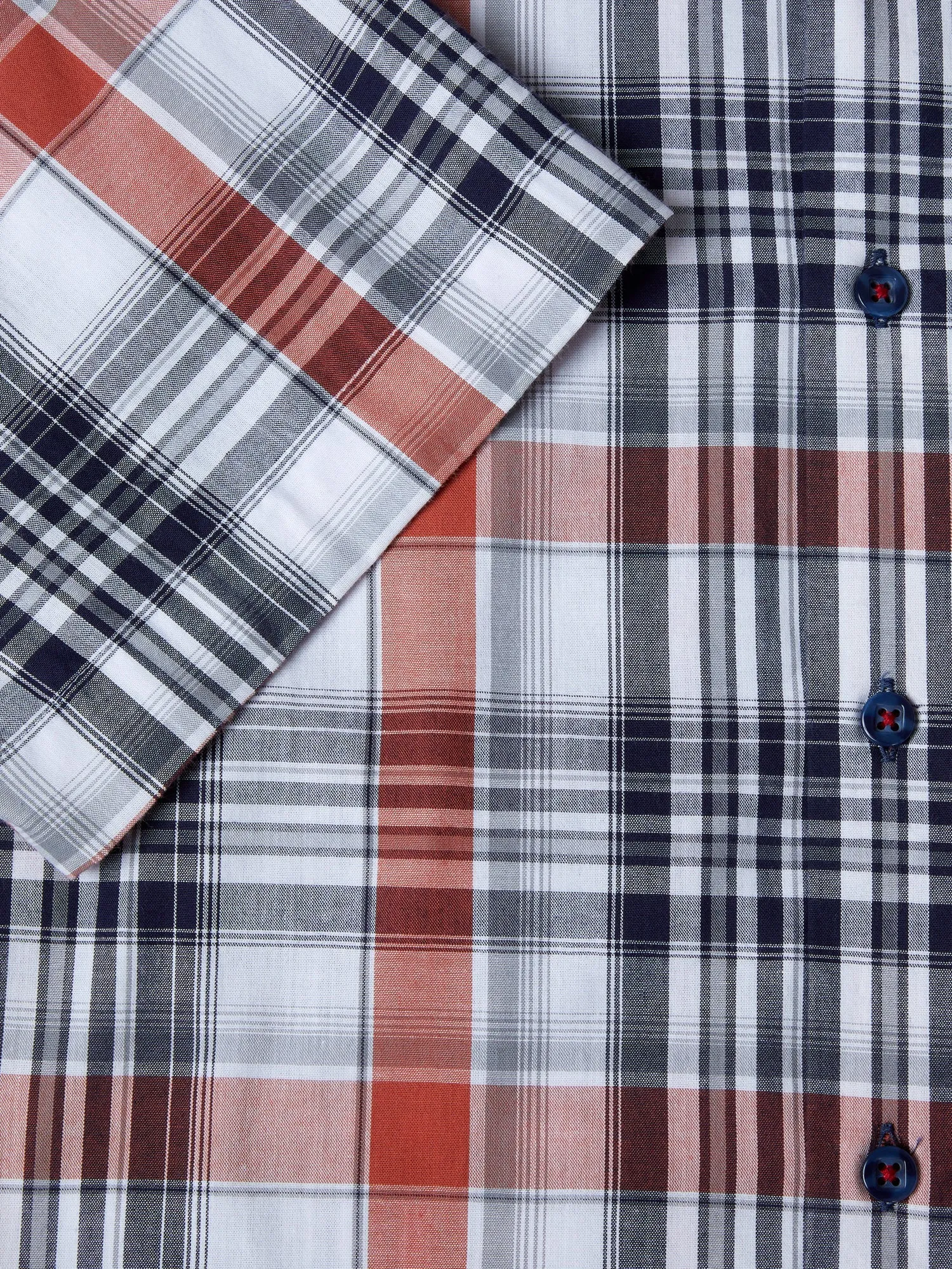 Daniel Grahame Checkered Short Sleeve Casual Shirt - Rust