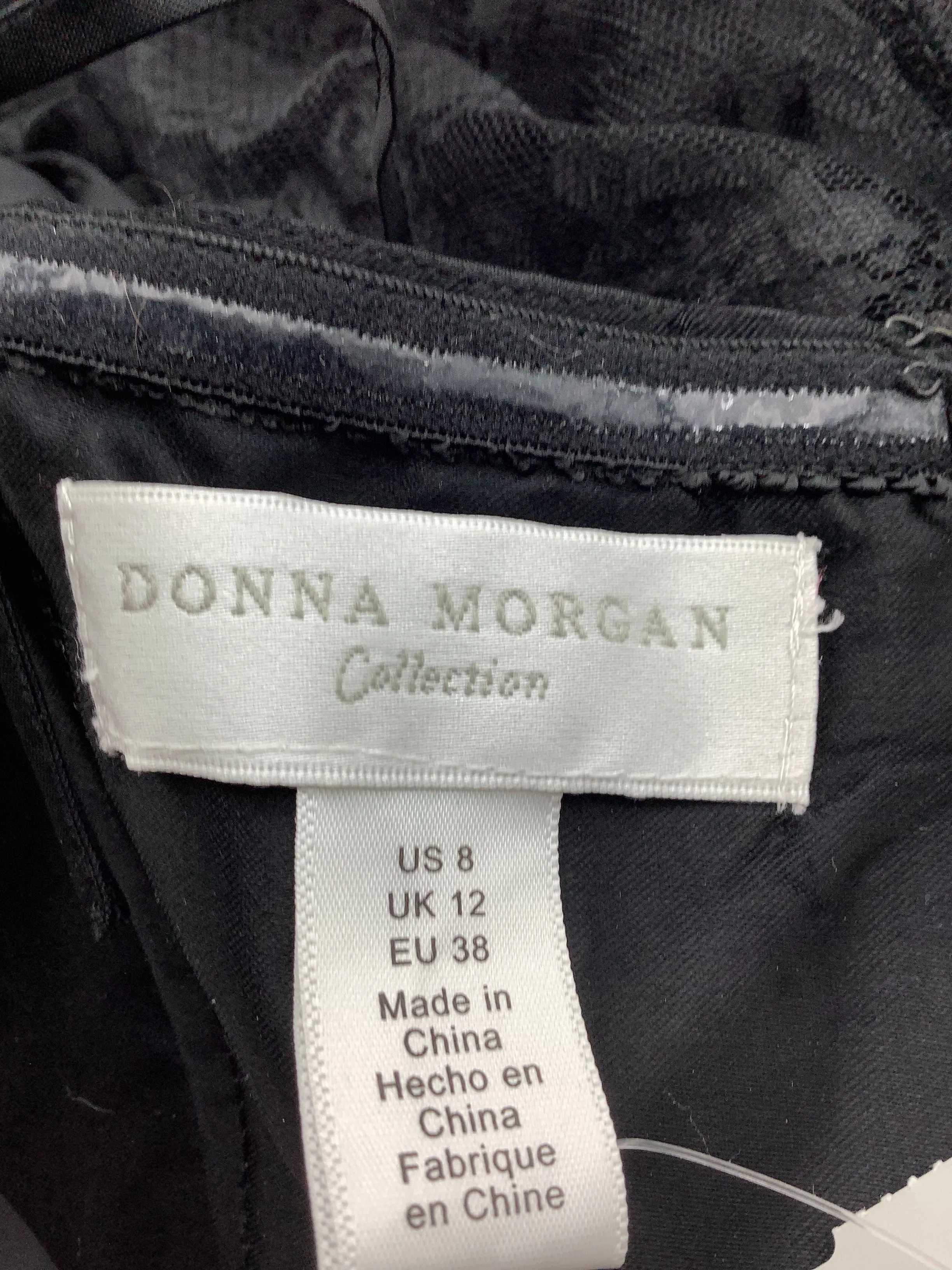 Donna Morgan Women's Dress Black Fit & Flair Midi Lace Size: 8