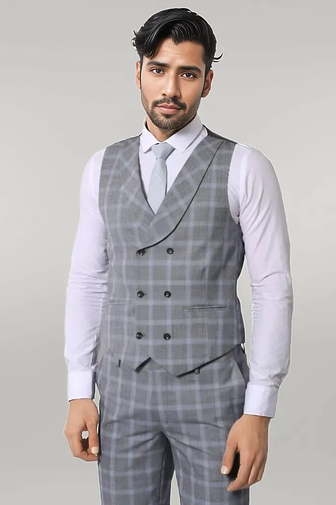 Double Breasted Grey Suit | Wessi