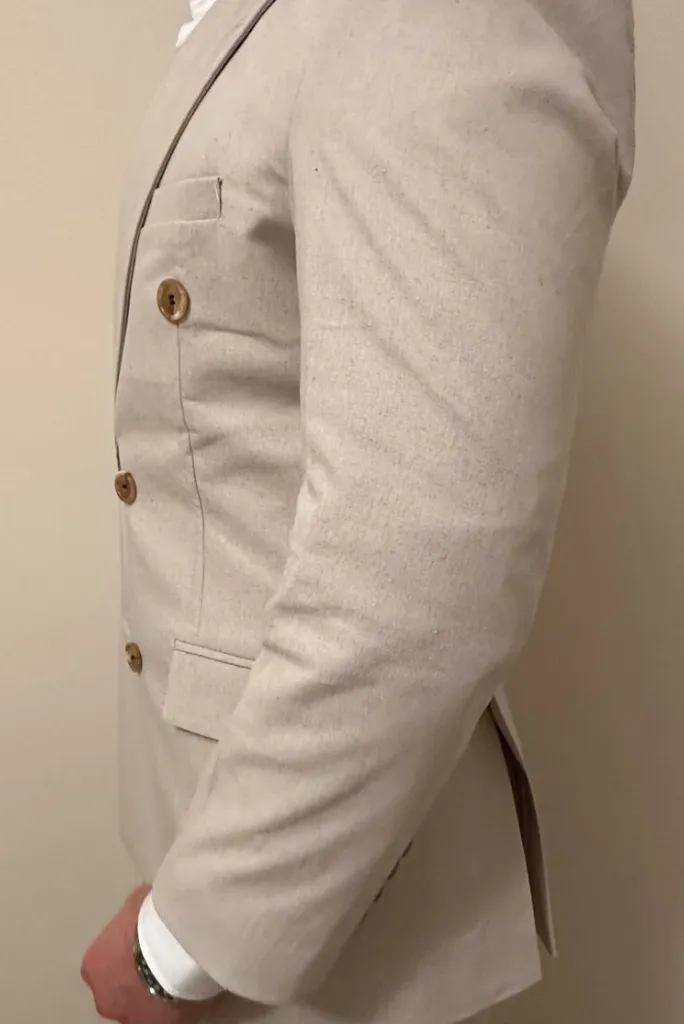 Double Breasted Suit Beige Two Piece Suit Formal Dinner Suit Wedding Suit Bespoke For Men