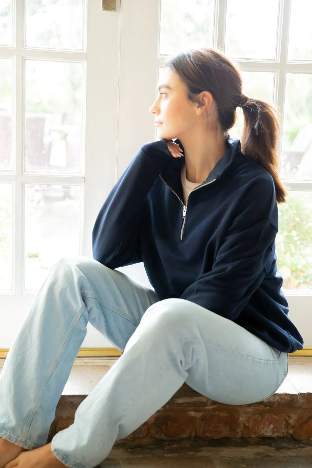 Embroidered Signature Lotus Sunday Sweatshirt
