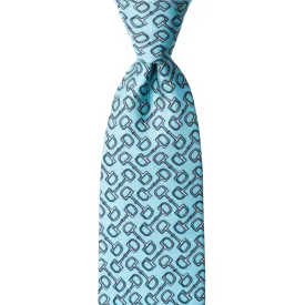Equestrian Men's Necktie - Turquoise Bit By Bit