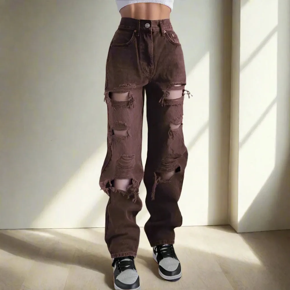Essential High-Waist Black Ripped Jeans - Streetwear Denim