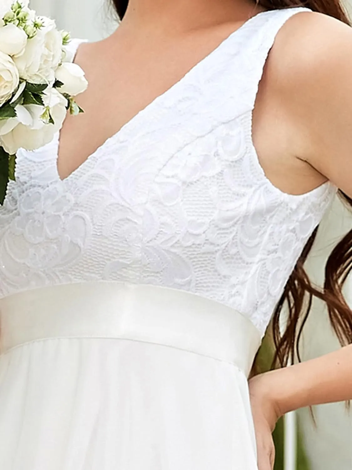 Ever-Pretty Women's Vintage V Neck Irregular Hem Lace A Line Chiffon Cocktail Dresses 00207