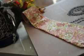 Exquisite Creme Designer Pure Banarasi Silk Hand Printed Neck Tie