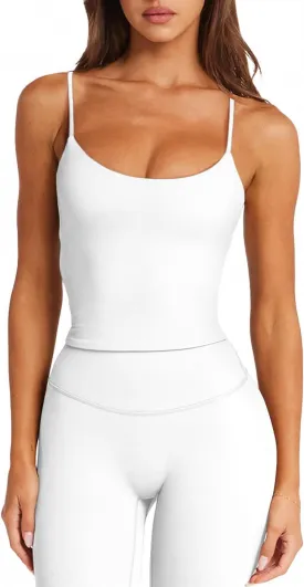 Flexlux Adjustable Longline Sports Bras for Women Double Lined Sexy Workout Tanks with Removable Pads, A-D Cups