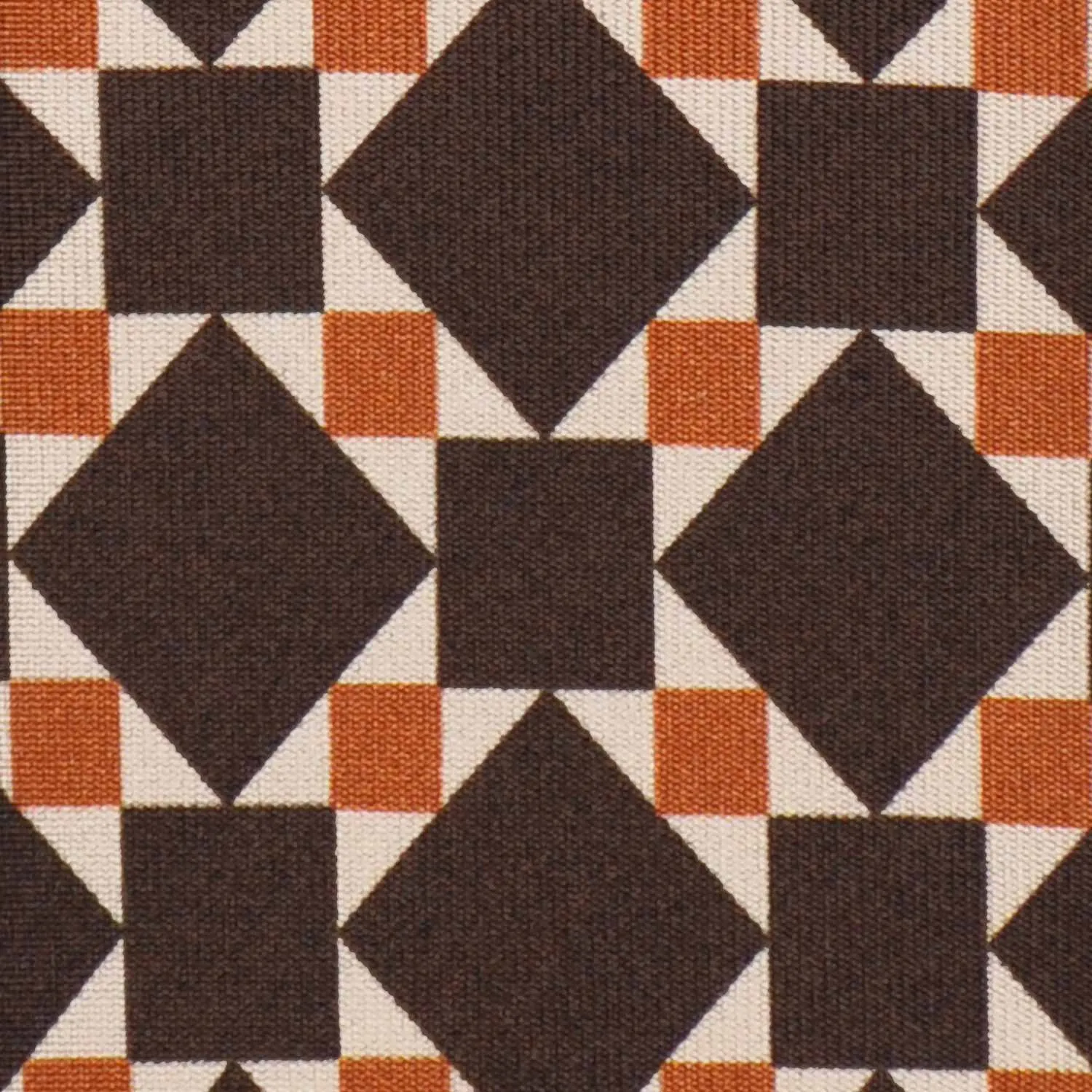 F.Marino Mosaic Silk Tie 3 Folds Coffee Brown