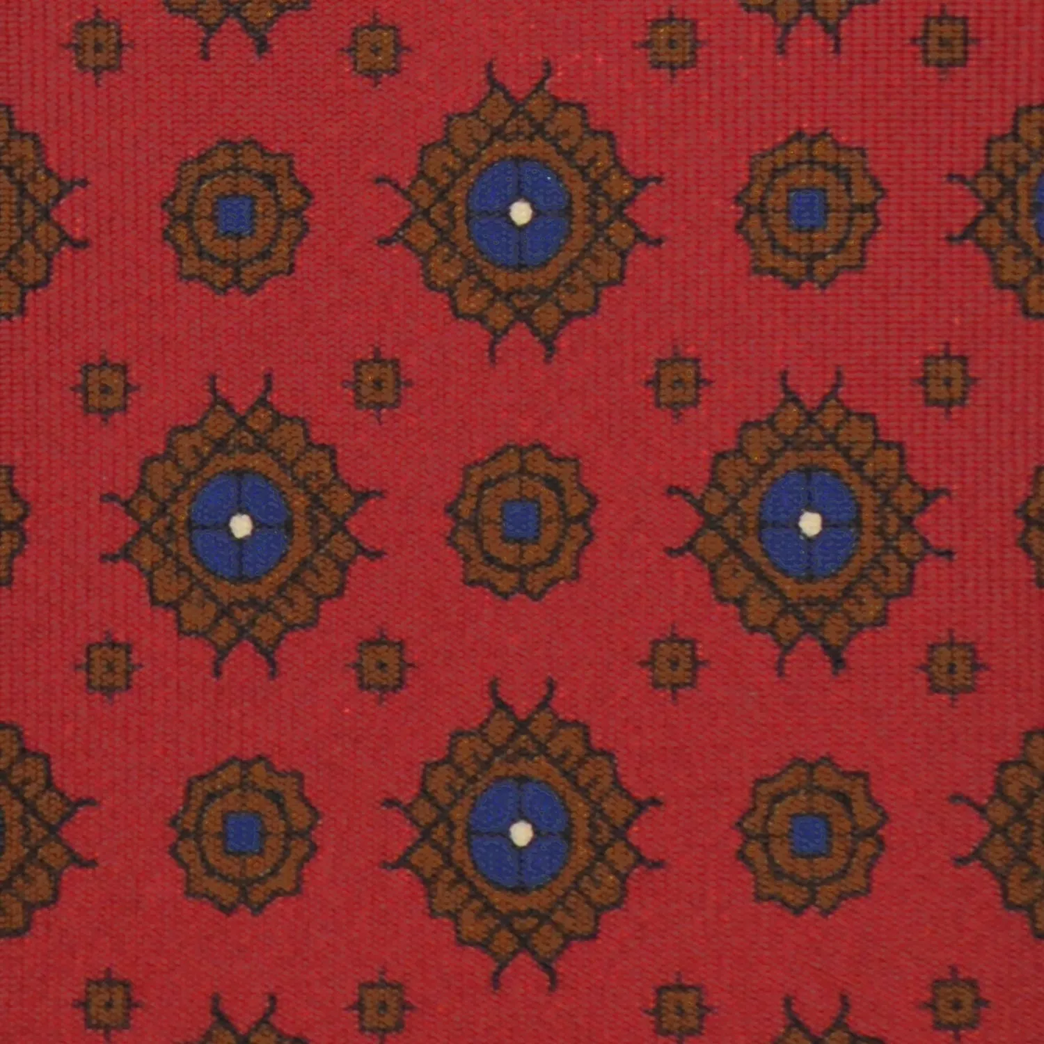 F.Marino Silk Tie 3 Folds Diamonds Brick Red