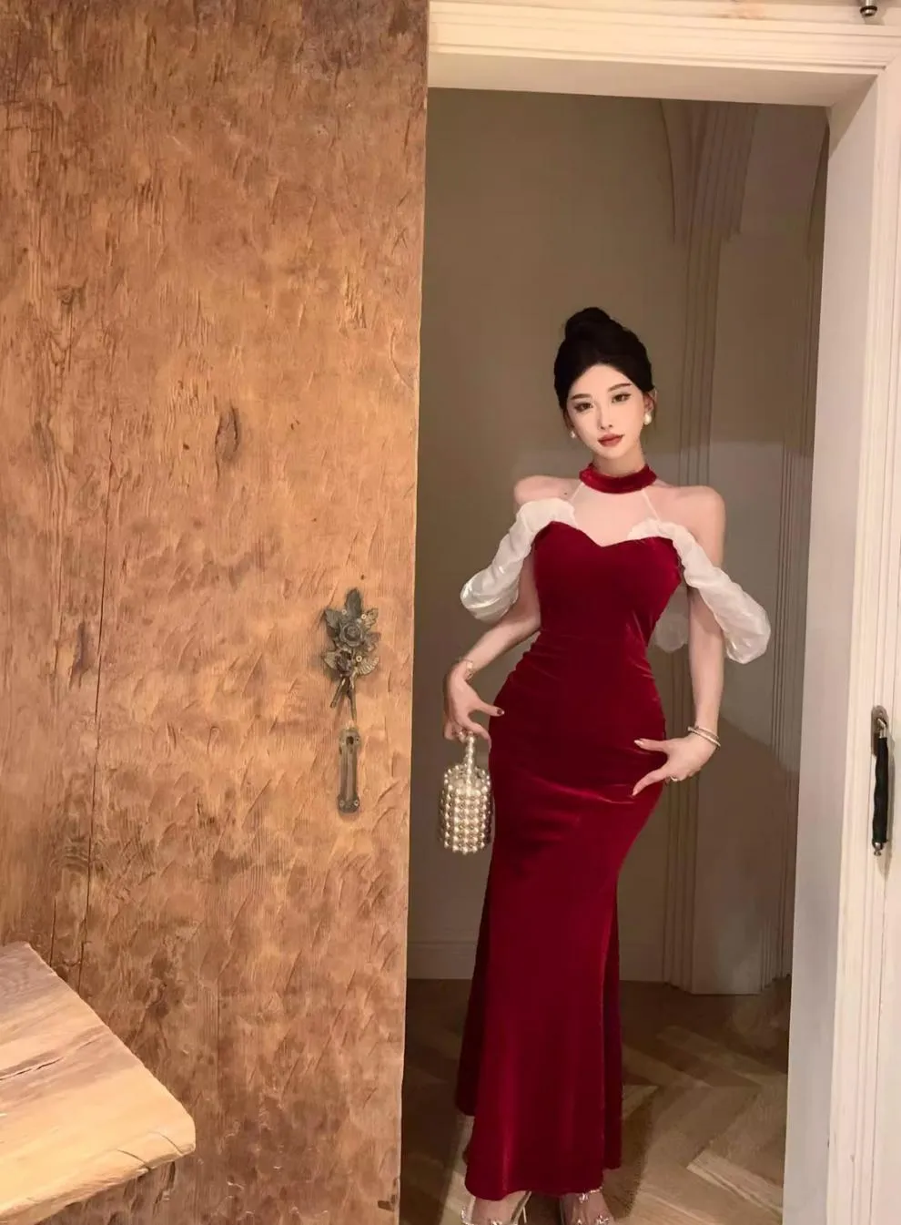 French Style Temperament Ladies Banquet Evening Dress Dress off-Shoulder Sexy Halter Dress Slim-Fit Sheath Dress for Women