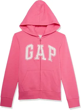 GAP Girls' Logo Hoodie Hooded Full Zip Sweatshirt