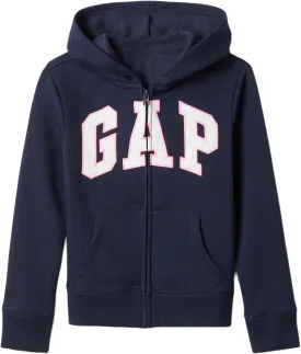 GAP Girls' Logo Hoodie Hooded Full Zip Sweatshirt