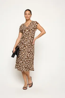 Giselle Sleeveless Dolman V-neck Midi Dress