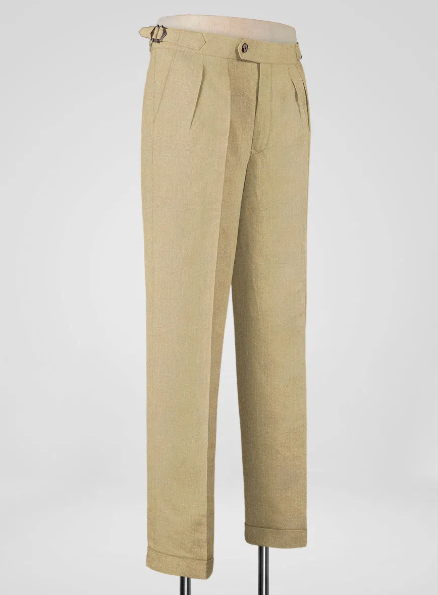 Heavy Linen Khaki Highland Trousers