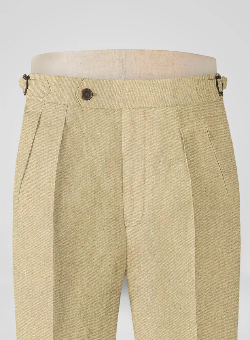 Heavy Linen Khaki Highland Trousers