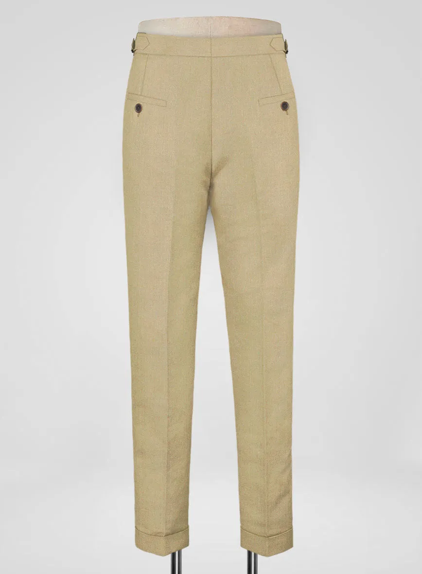 Heavy Linen Khaki Highland Trousers