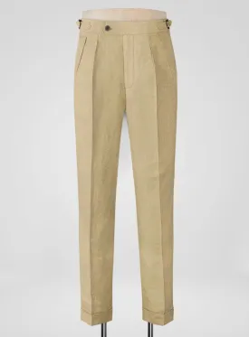 Heavy Linen Khaki Highland Trousers