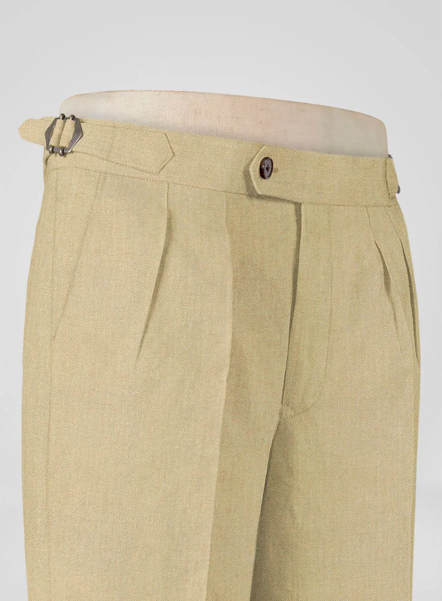 Heavy Linen Khaki Highland Trousers