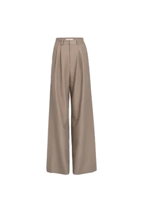 High waist drape pants | Deep Khaki Wide Leg Pants | Street pants