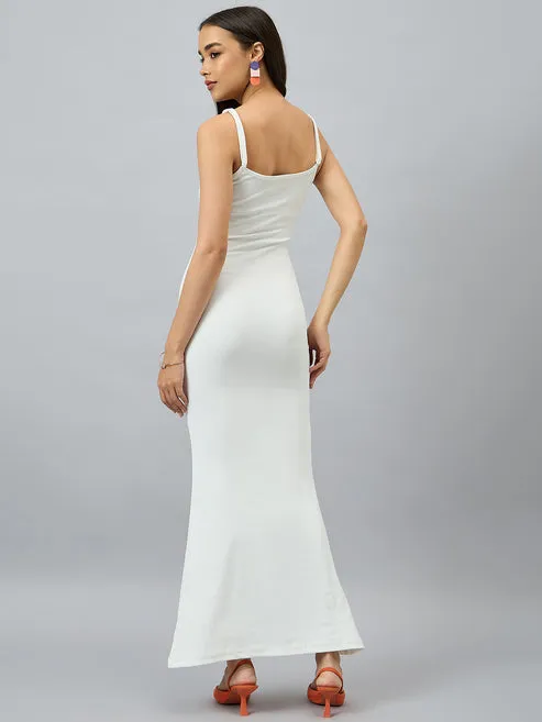 Ivory Elegance Sleeveless Maxi Dress